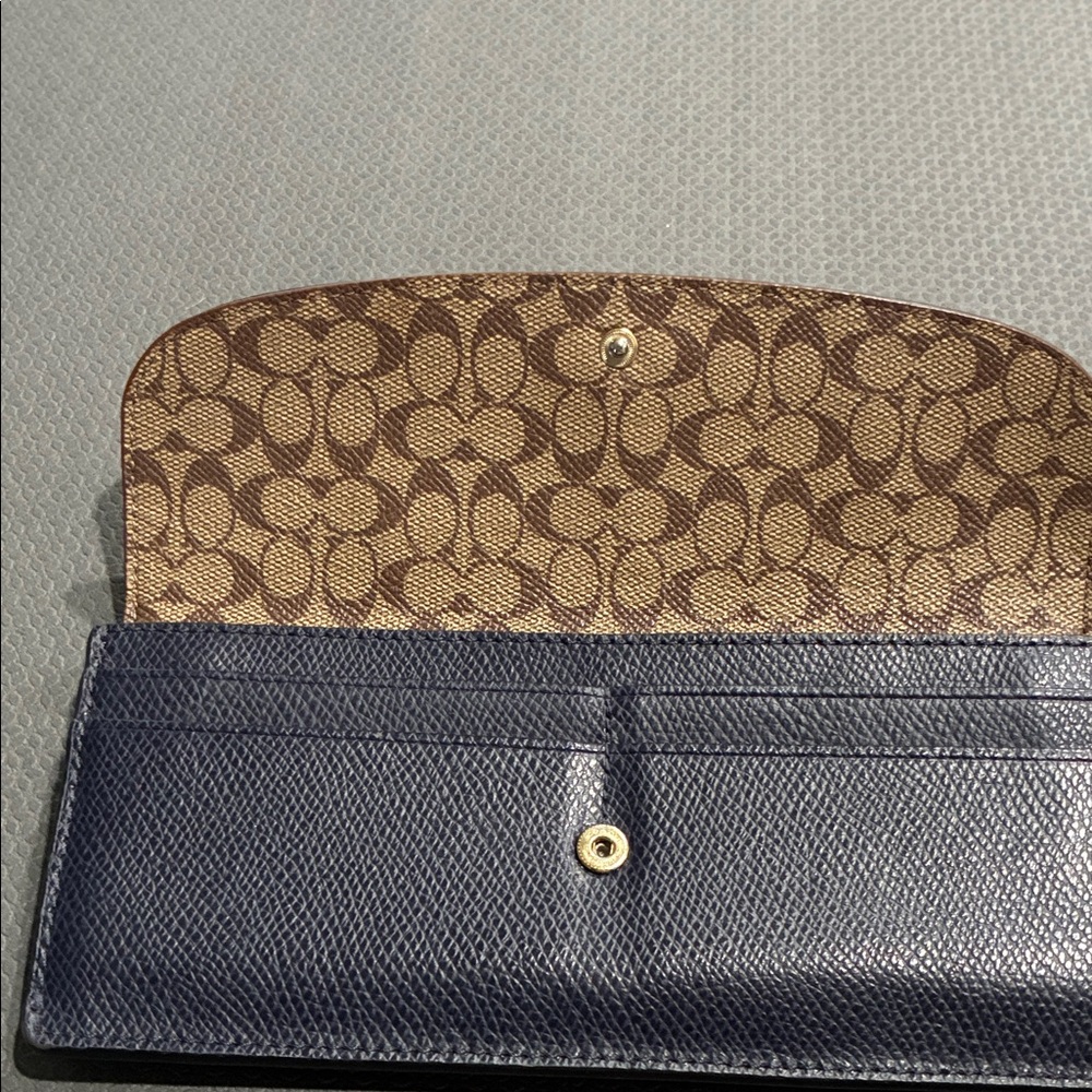 Coach Navy Textured Wallet